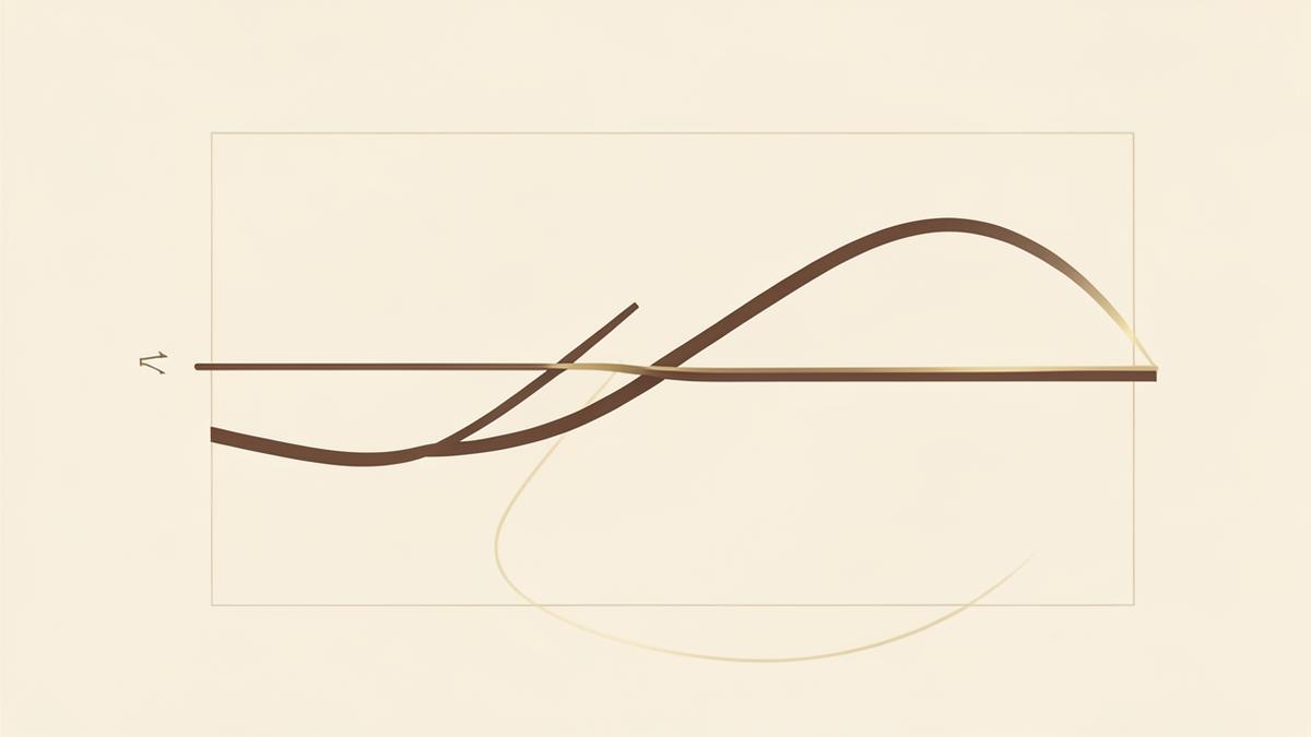 Abstract illustration of one line separating from a larger enclosing field and continuing independently, representing ownership of work created during employment.