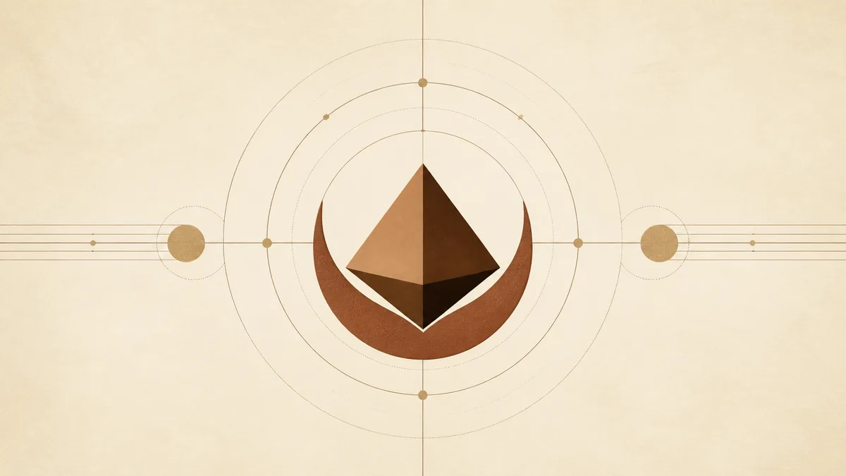 Abstract illustration of a central form enclosed by a protective geometric framework, representing federal trademark registration.